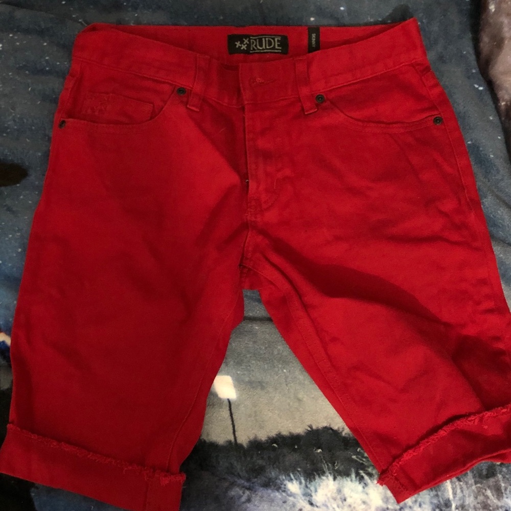 Red RUDE shorts